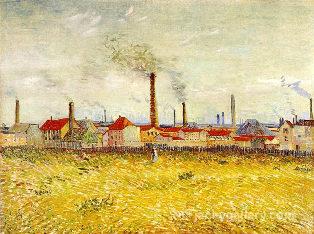 Factories at Asnieres, Seen from the Quai de Clichy, Van Gogh painting